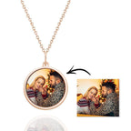 Personalized Circle Photo Necklace Gifts For Couple