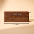 Personalized Rustic Engraved Wood 2 Rings Bearer Box with Date & Name Wedding Proposal Gift for Couple