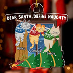 Feliz Naughty Cat - Personalized Custom Acrylic Ornament 724755 - DiyGiftly