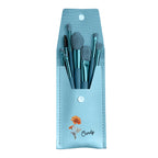 Custom Engraved Birth Flower Makeup Brush Set Wedding Gift