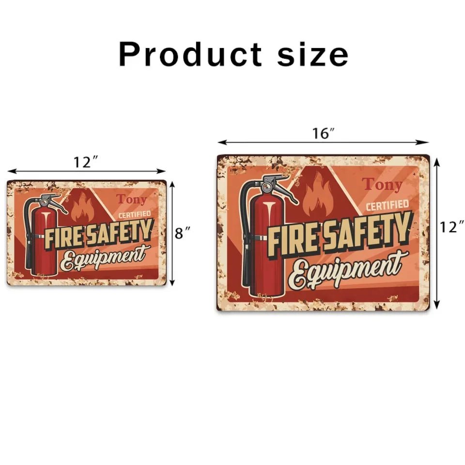 Fire Safety Warning Metal Sign Personalized Aluminum Plaque wall decor station display