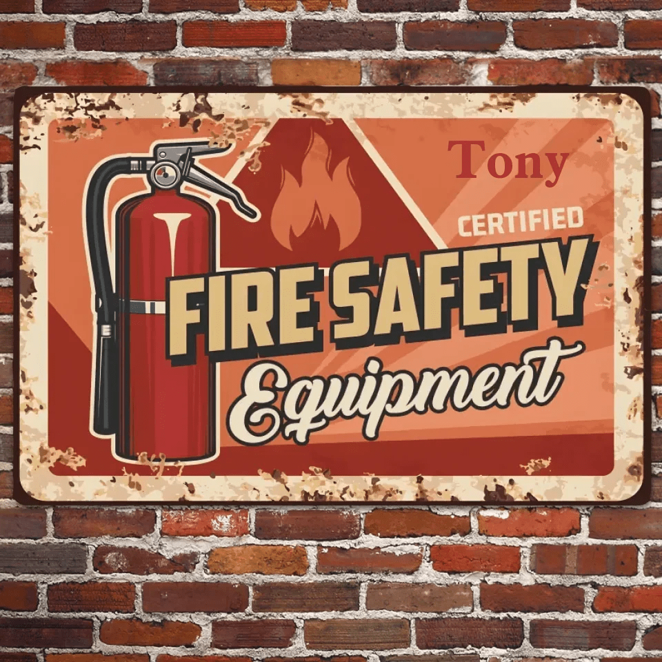 Fire Safety Warning Metal Sign Personalized Aluminum Plaque wall decor iron