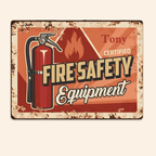 Fire Safety Warning Metal Sign Personalized Aluminum Plaque wall decor gift ready