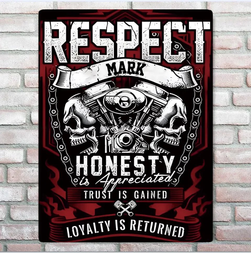 Firefighter Respect Metal Tin Sign Personalized Wall Plaque Decor gift ready