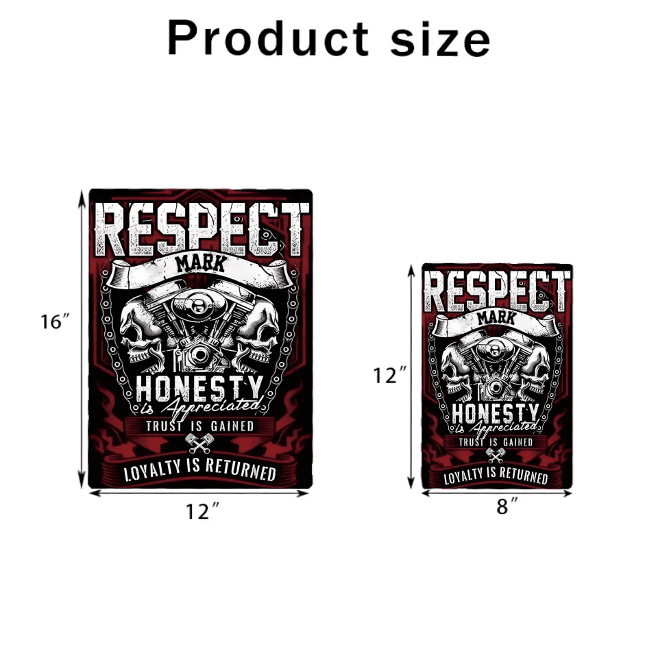 Firefighter Respect Metal Tin Sign Personalized Wall Plaque Decor personalized detail