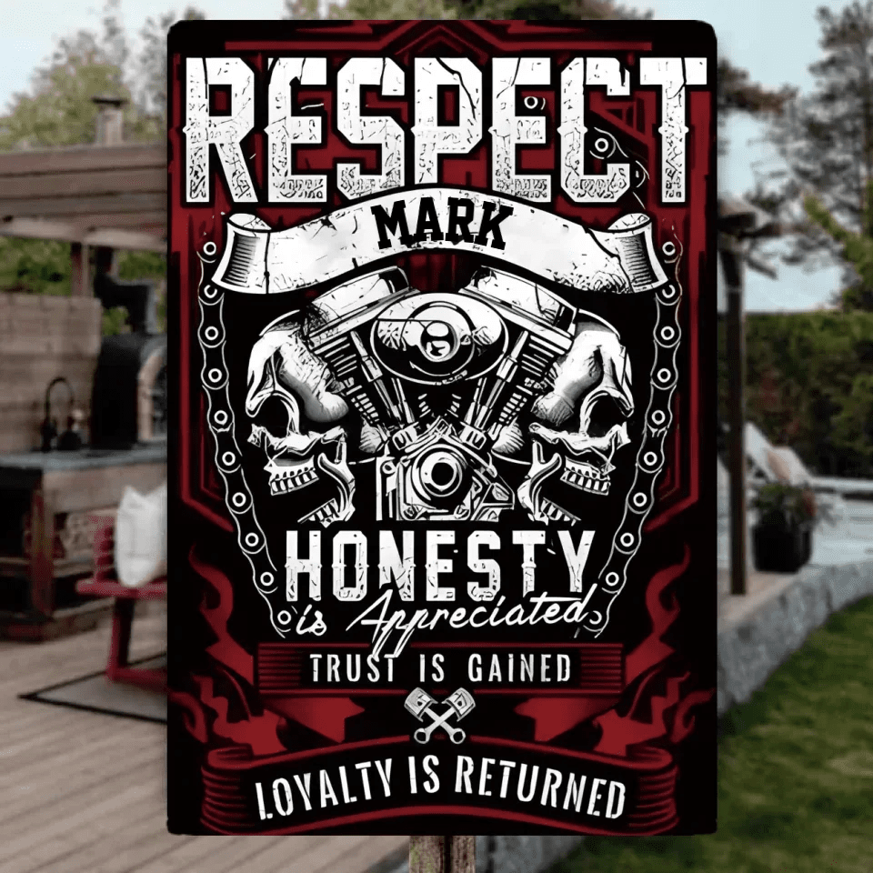 Firefighter Respect Metal Tin Sign Personalized Wall Plaque Decor main image