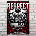 Firefighter Respect Metal Tin Sign Personalized Wall Plaque Decor close view