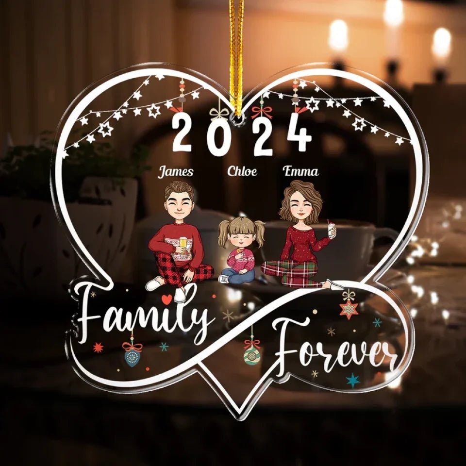 First Christmas As A Family Of Three - Personalized Acrylic Ornament 692035 - DiyGiftly