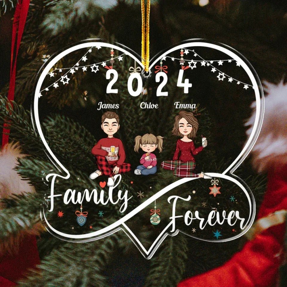 First Christmas As A Family Of Three - Personalized Acrylic Ornament 692035 - DiyGiftly