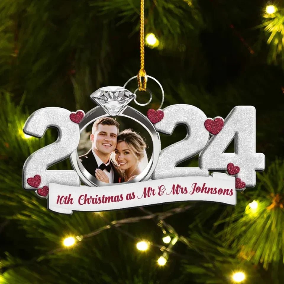 First Christmas As Mr And Mrs - Personalized Custom Acrylic Ornament 718843 - DiyGiftly