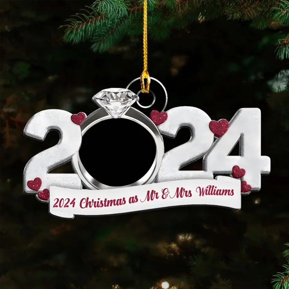 First Christmas As Mr And Mrs - Personalized Custom Acrylic Ornament 718843 - DiyGiftly