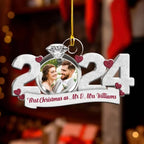First Christmas As Mr And Mrs - Personalized Custom Acrylic Ornament 718843 - DiyGiftly