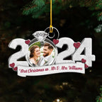 First Christmas As Mr And Mrs - Personalized Custom Acrylic Ornament 718843 - DiyGiftly