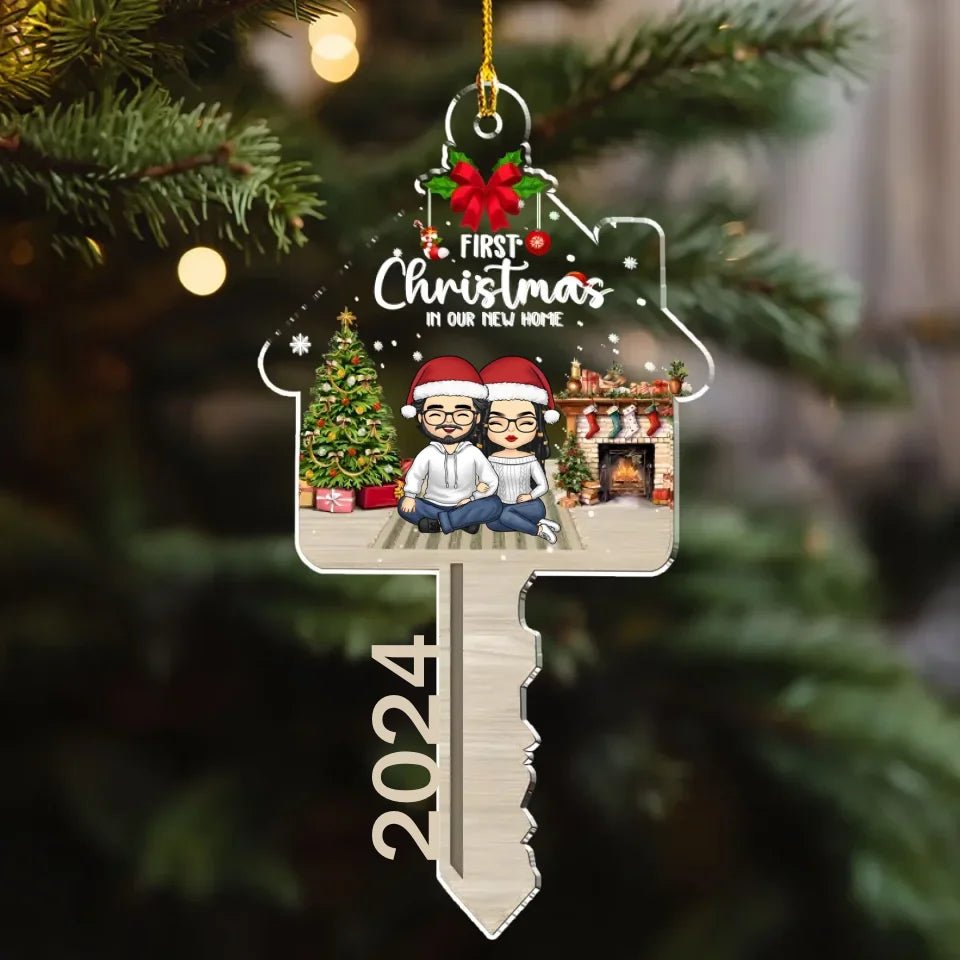 First Christmas In Our New Home - Personalized Custom Acrylic Ornament 722031 - DiyGiftly
