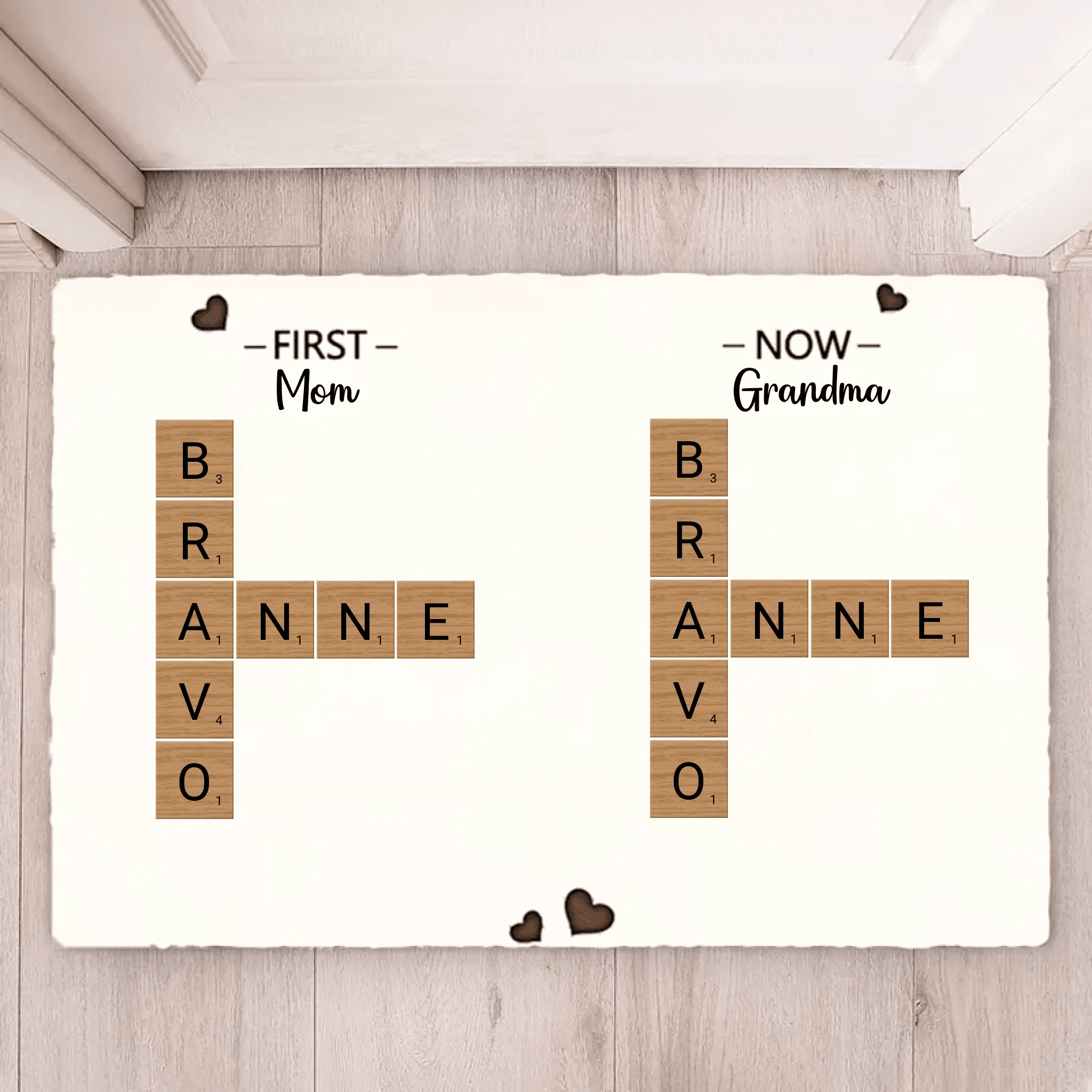 First Mom Now Grandma Crossword Puzzle Art Personalized Mat Christmas Gift For Grandma, Gift For Mom 715317 - D - DiyGiftly