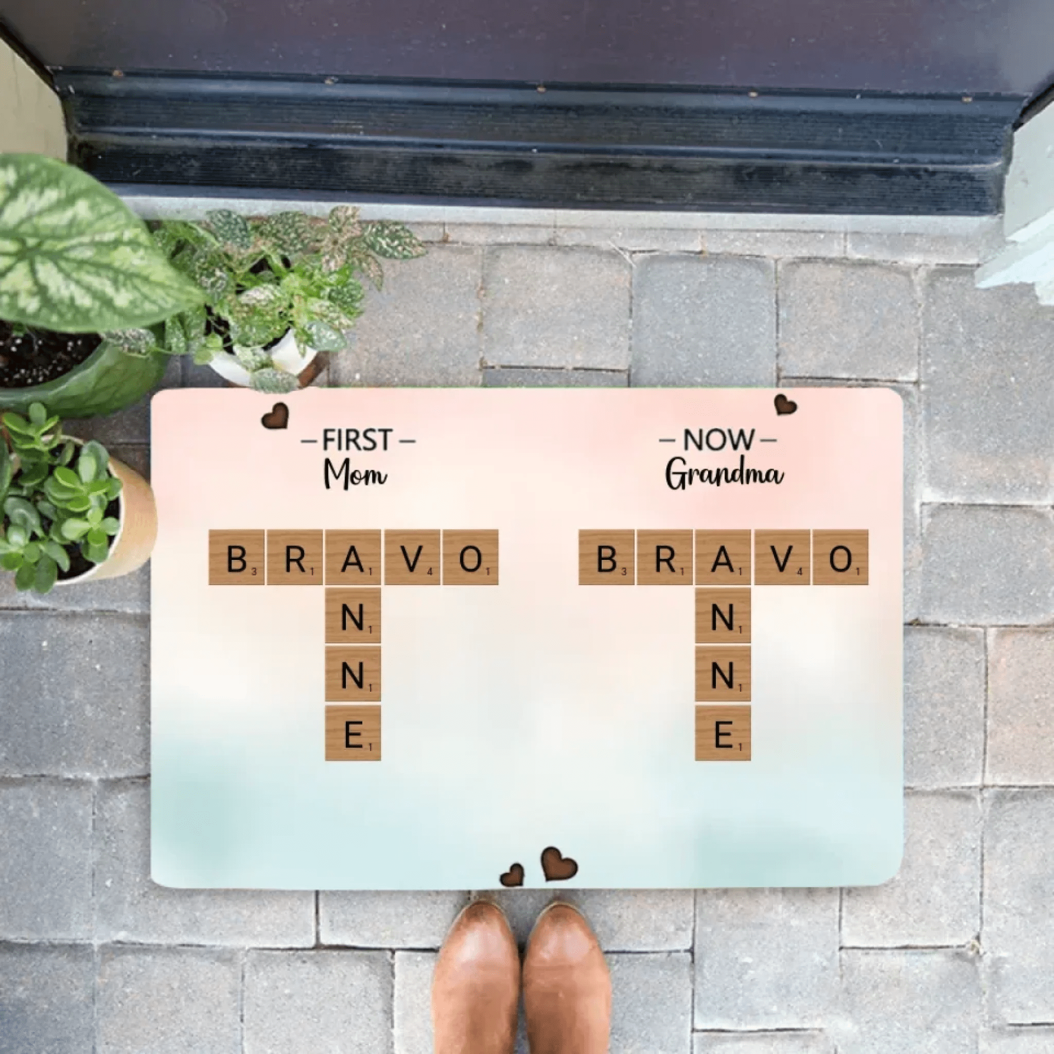 First Mom Now Grandma Crossword Puzzle Art Personalized Mat Christmas Gift For Grandma, Gift For Mom 715317 - D - DiyGiftly