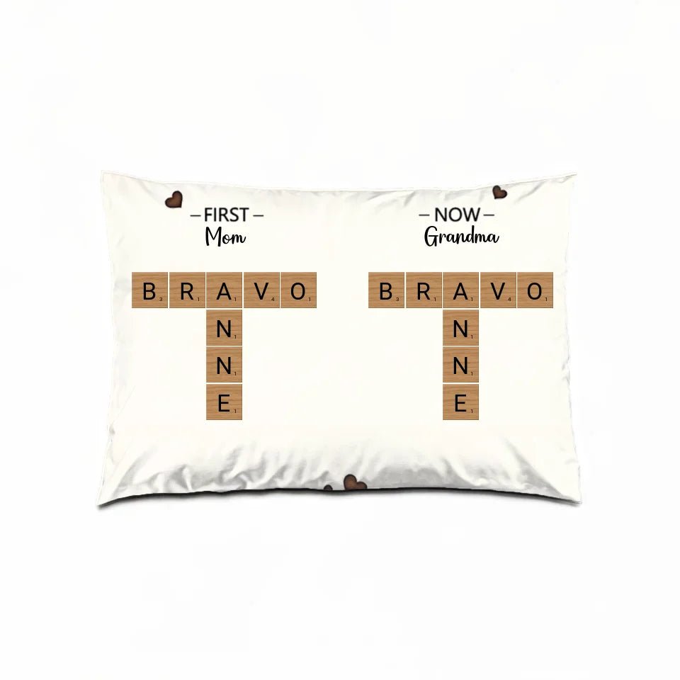 First Mom Now Grandma Crossword Puzzle Art Personalized Pillow Christmas Gift For Grandma, Gift For Mom 715435 - B - DiyGiftly