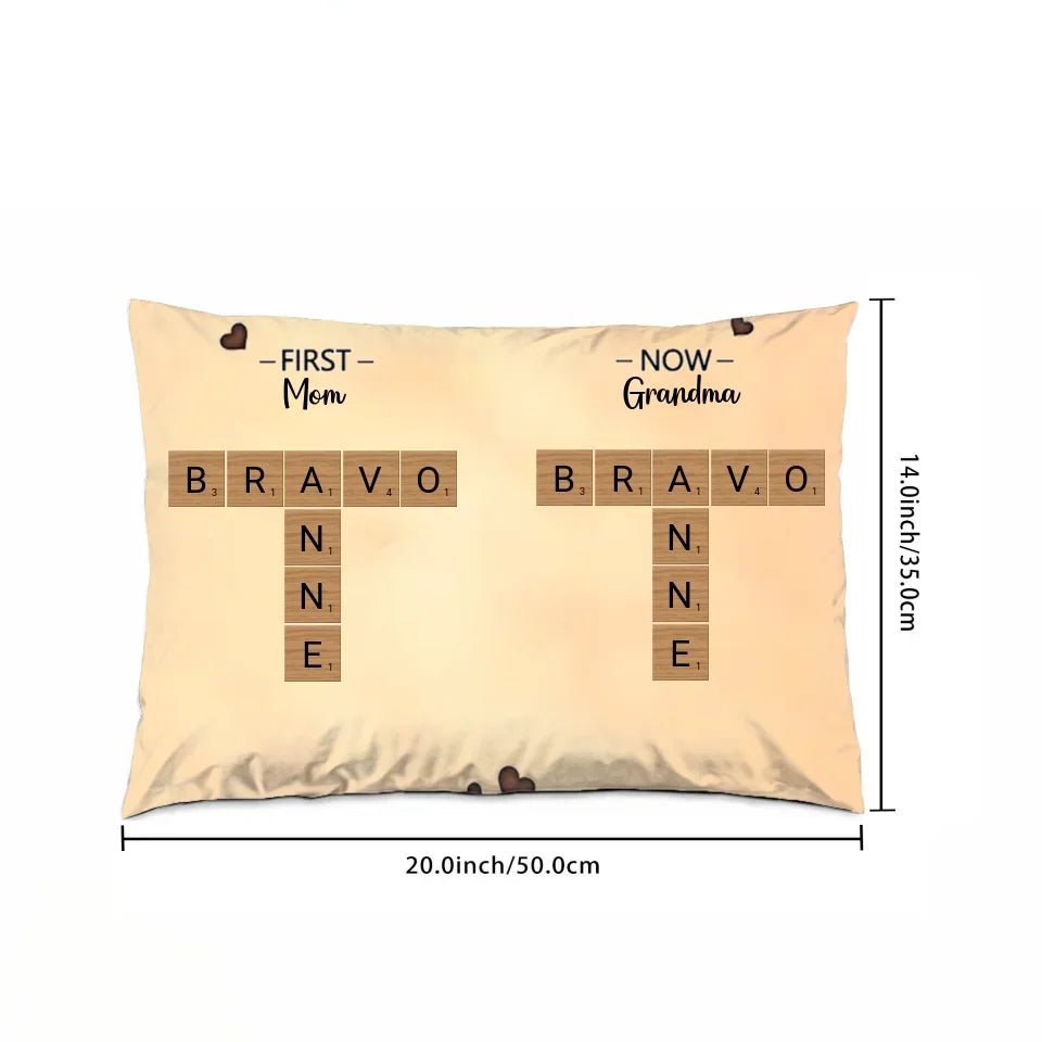 First Mom Now Grandma Crossword Puzzle Art Personalized Pillow Christmas Gift For Grandma, Gift For Mom 715435 - B - DiyGiftly
