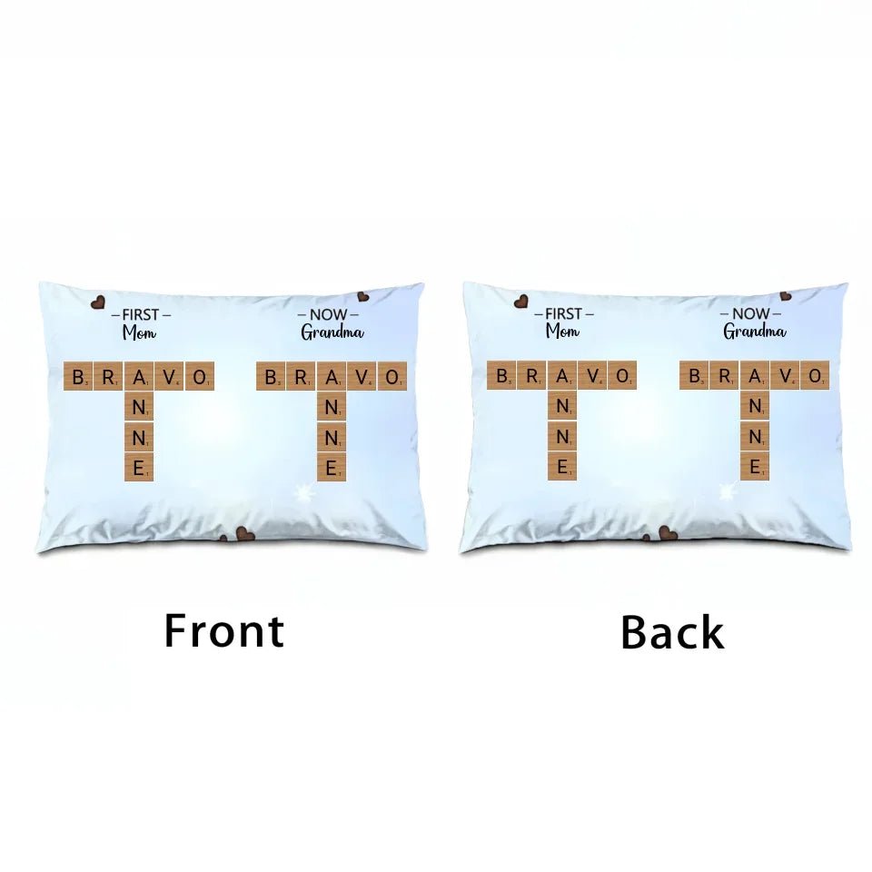 First Mom Now Grandma Crossword Puzzle Art Personalized Pillow Christmas Gift For Grandma, Gift For Mom 715435 - B - DiyGiftly
