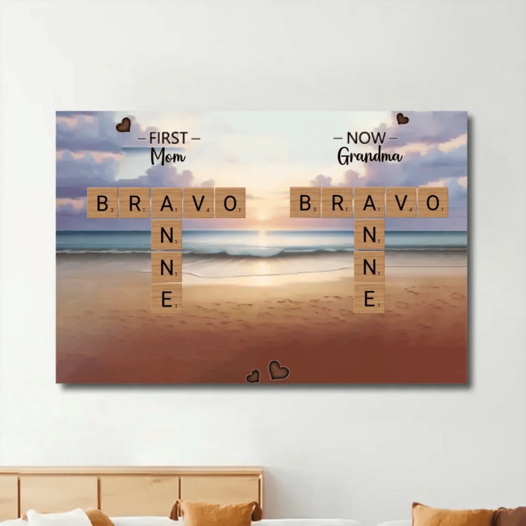 First Mom Now Grandma Crossword Puzzle Art Personalized Poster Christmas Gift For Grandma, Gift For Mom 715317 - 715344 - DiyGiftly