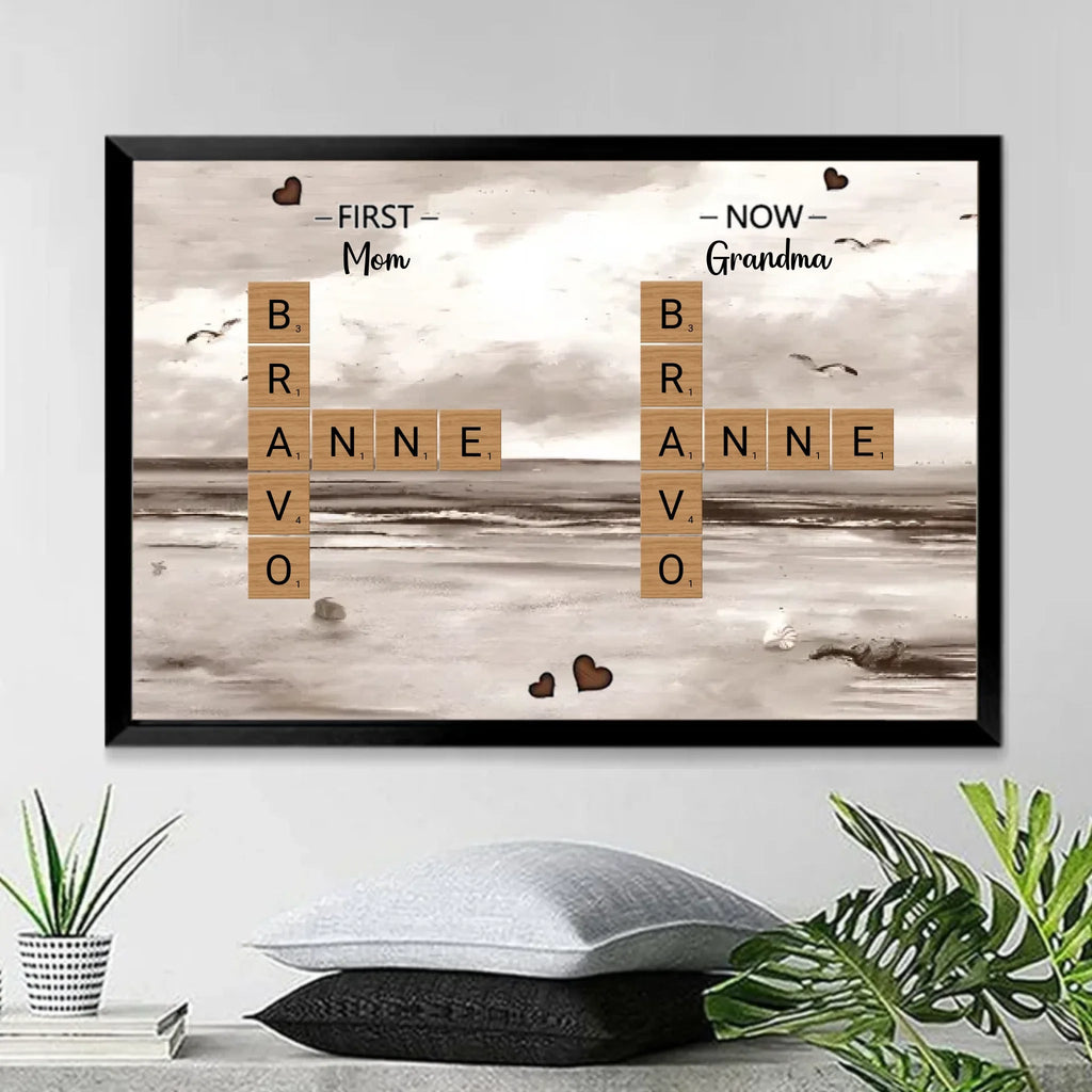 First Mom Now Grandma Crossword Puzzle Art Personalized Poster Christmas Gift For Grandma, Gift For Mom 715317 - 715344 - DiyGiftly