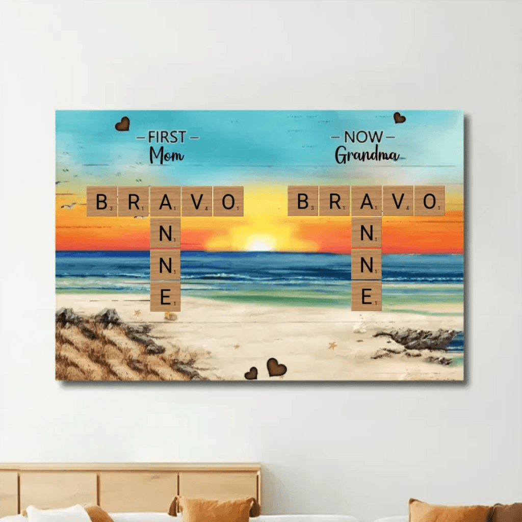 First Mom Now Grandma Crossword Puzzle Art Personalized Poster Christmas Gift For Grandma, Gift For Mom 715317 - 715344 - DiyGiftly