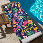 Floral Personalized Beach Towel, Custom Name Beach Towel, Flower Pool Towel, Birthday Gift, Kids Towel, beach gifts, Bride Bridesdmaid Gift 59167744 - DiyGiftly