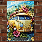 Floral Van Peace Sign - Personalized Hippie Rectangle Metal Sign 736466 - 736479 - DiyGiftly