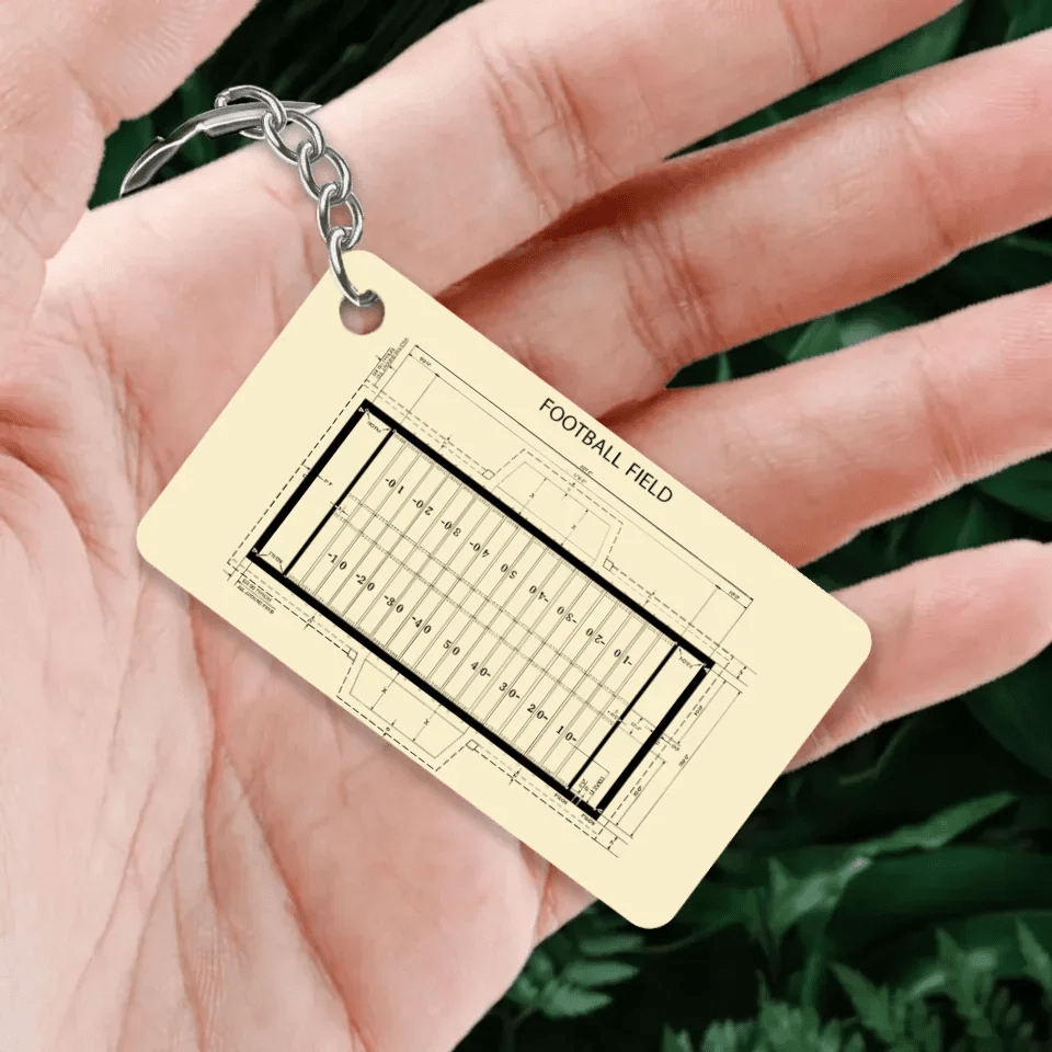 Football Field Keychain, American Football, Field Diagram, Football Coach Gift, Player Gifts 740807 - Y - DiyGiftly