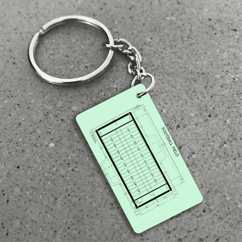 Football Field Keychain, American Football, Field Diagram, Football Coach Gift, Player Gifts 740807 - Y - DiyGiftly