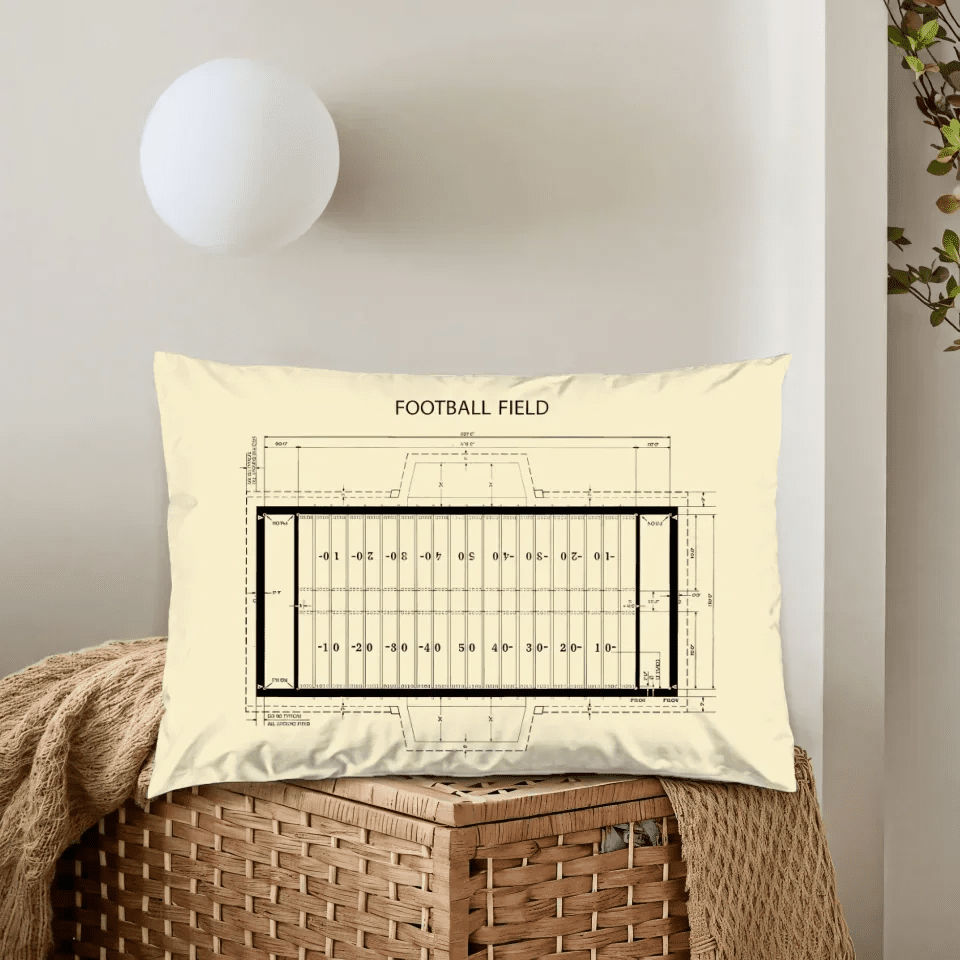 Football Field Pillow, American Football, Field Diagram, Football Coach Gift, Player Gifts 740800 - B - DiyGiftly