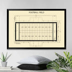 Football Field Print, American Football, Field Diagram, Superbowl Art, Dorm Decor, Football Coach Gift, Player Gifts 740789 - 740800 - DiyGiftly