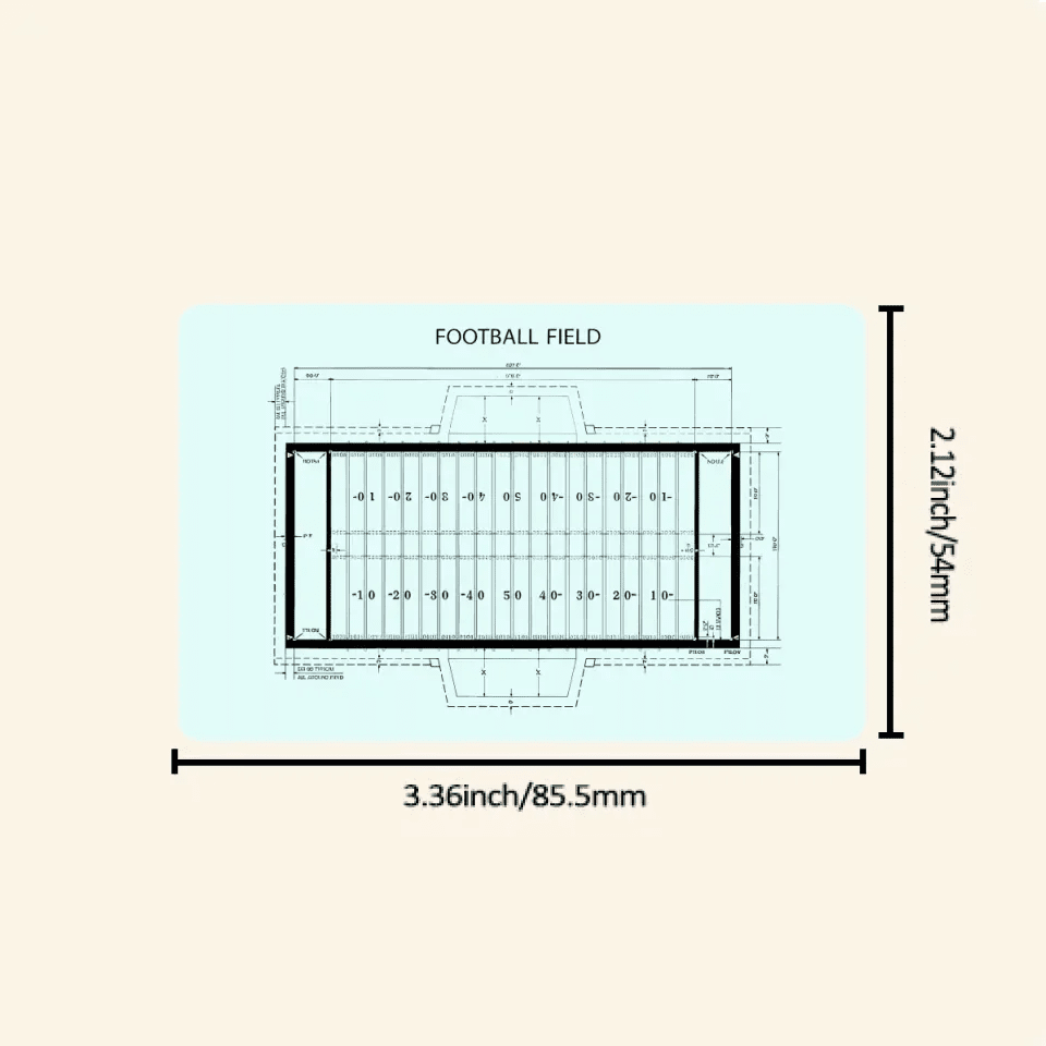Football Field Wallet Card, American Football, Field Diagram, Football Coach Gift, Player Gifts 740800 - Q - DiyGiftly