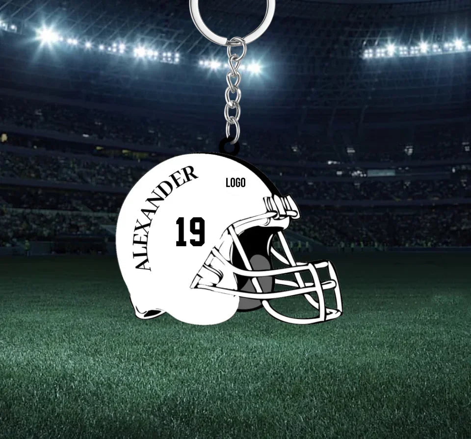 Football Helmet - Personalized acrylic customized keychain hook 739309 - DiyGiftly