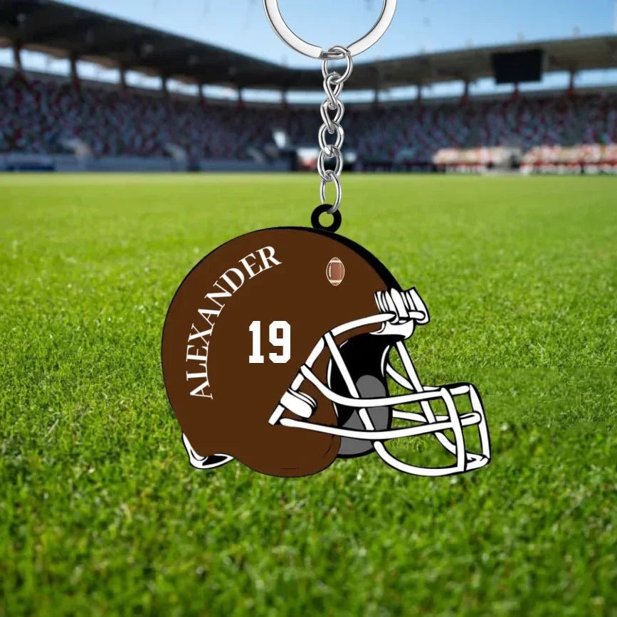 Football Helmet - Personalized acrylic customized keychain hook 739309 - DiyGiftly