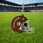 Football Helmet - Personalized acrylic customized keychain hook 739309 - DiyGiftly
