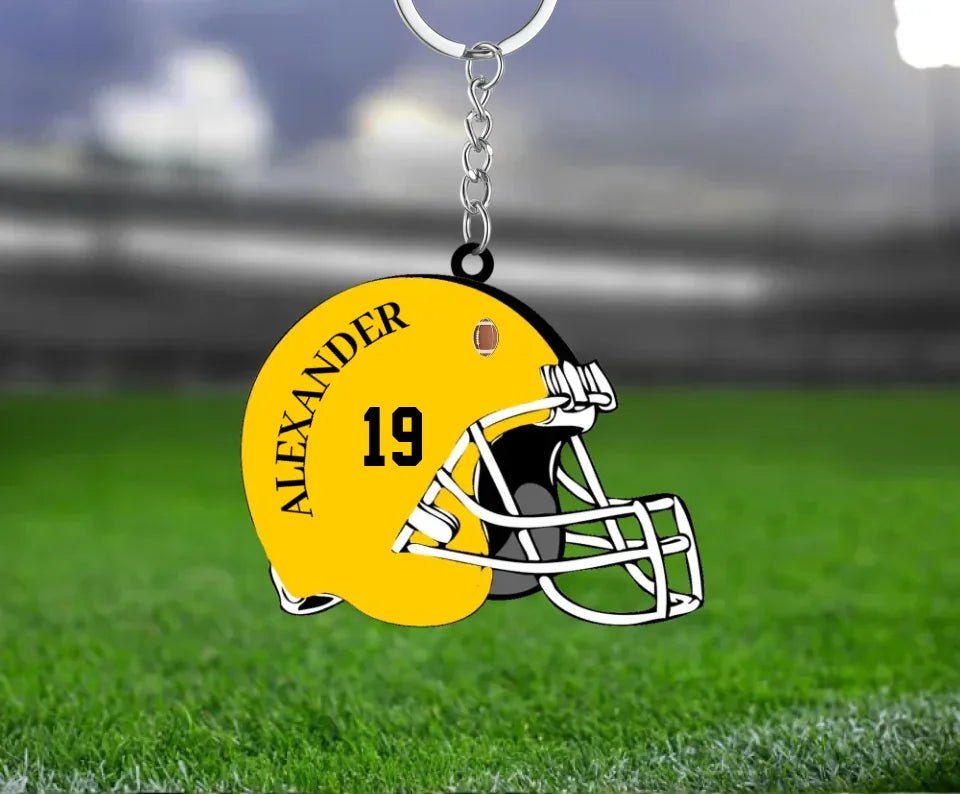 Football Helmet - Personalized acrylic customized keychain hook 739309 - DiyGiftly