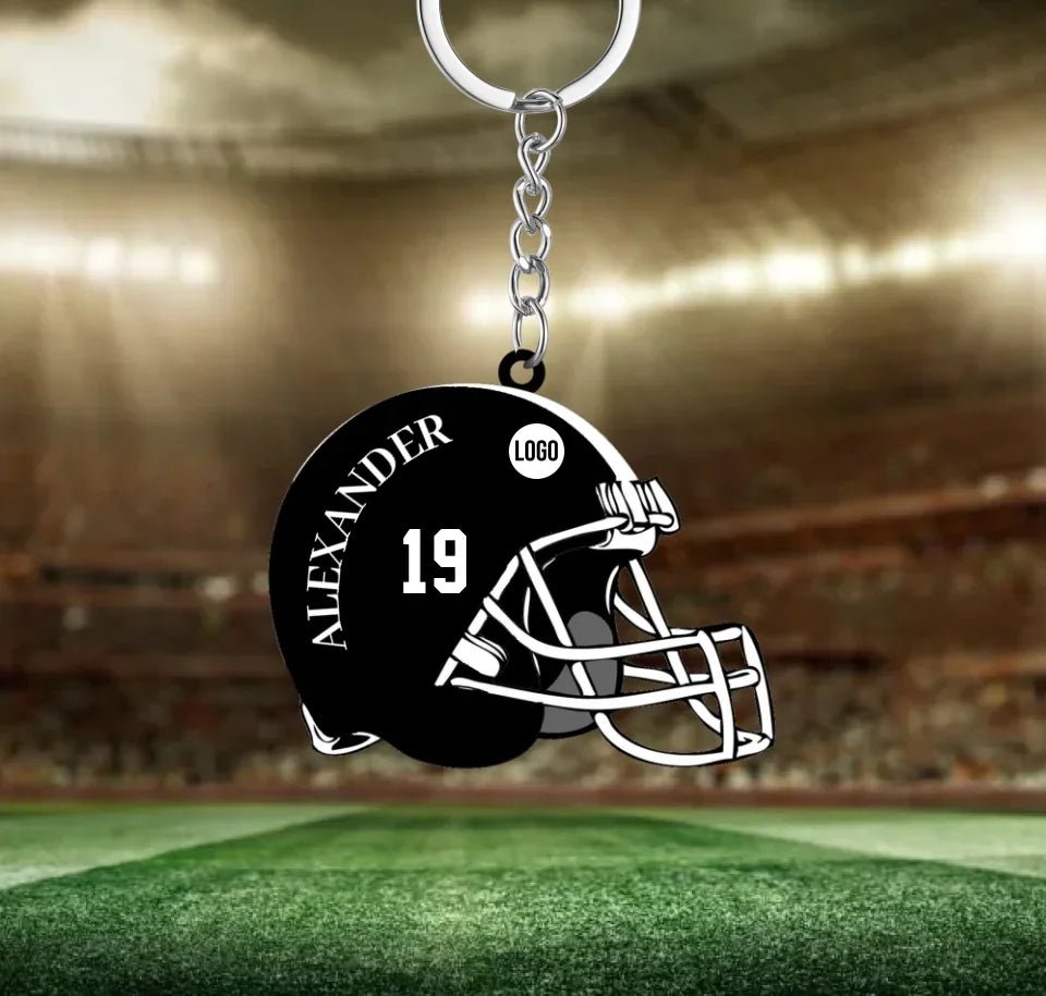 Football Helmet - Personalized acrylic customized keychain hook 739309 - DiyGiftly