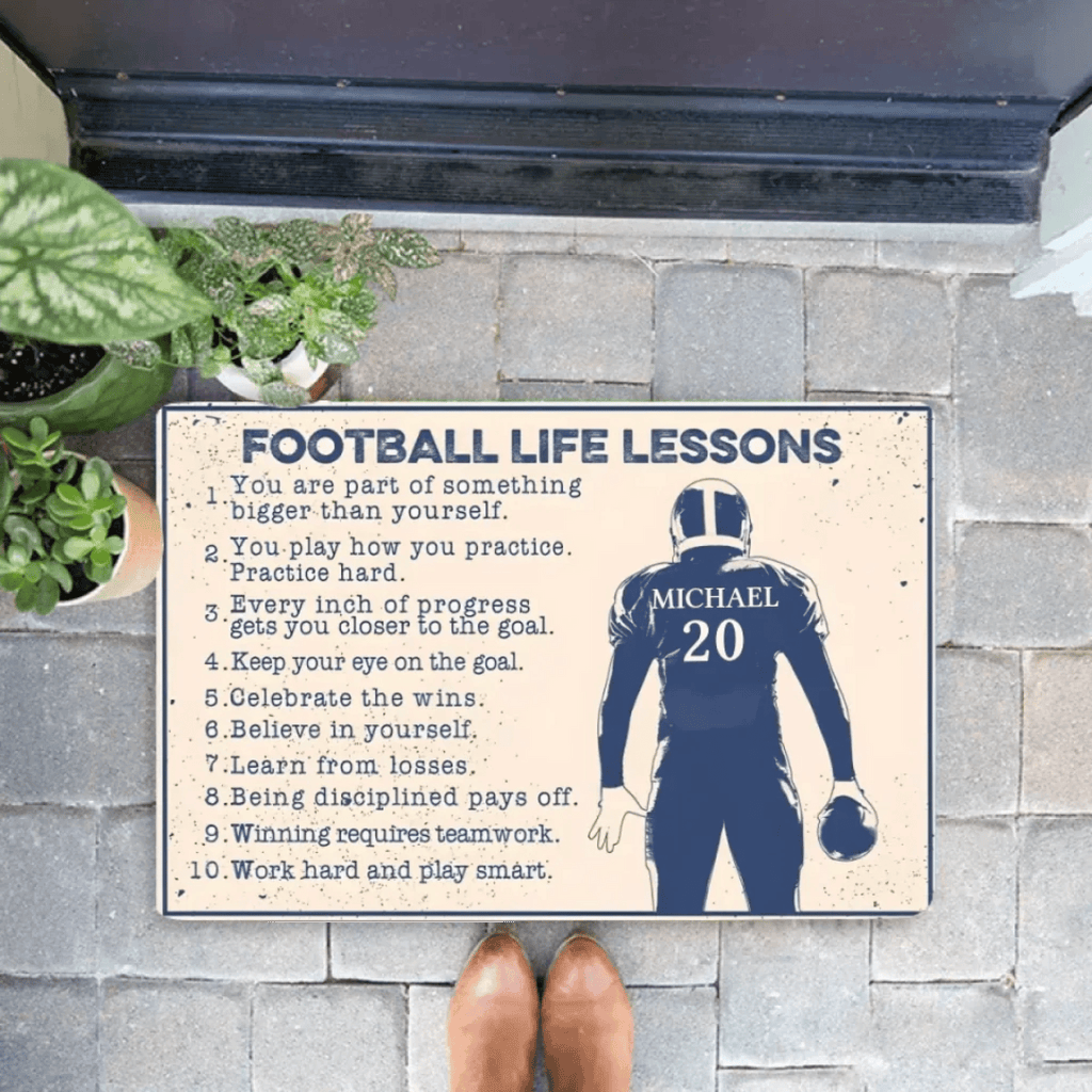 Football Life Lesson - Personalized Football Doormat 736940 - D - DiyGiftly