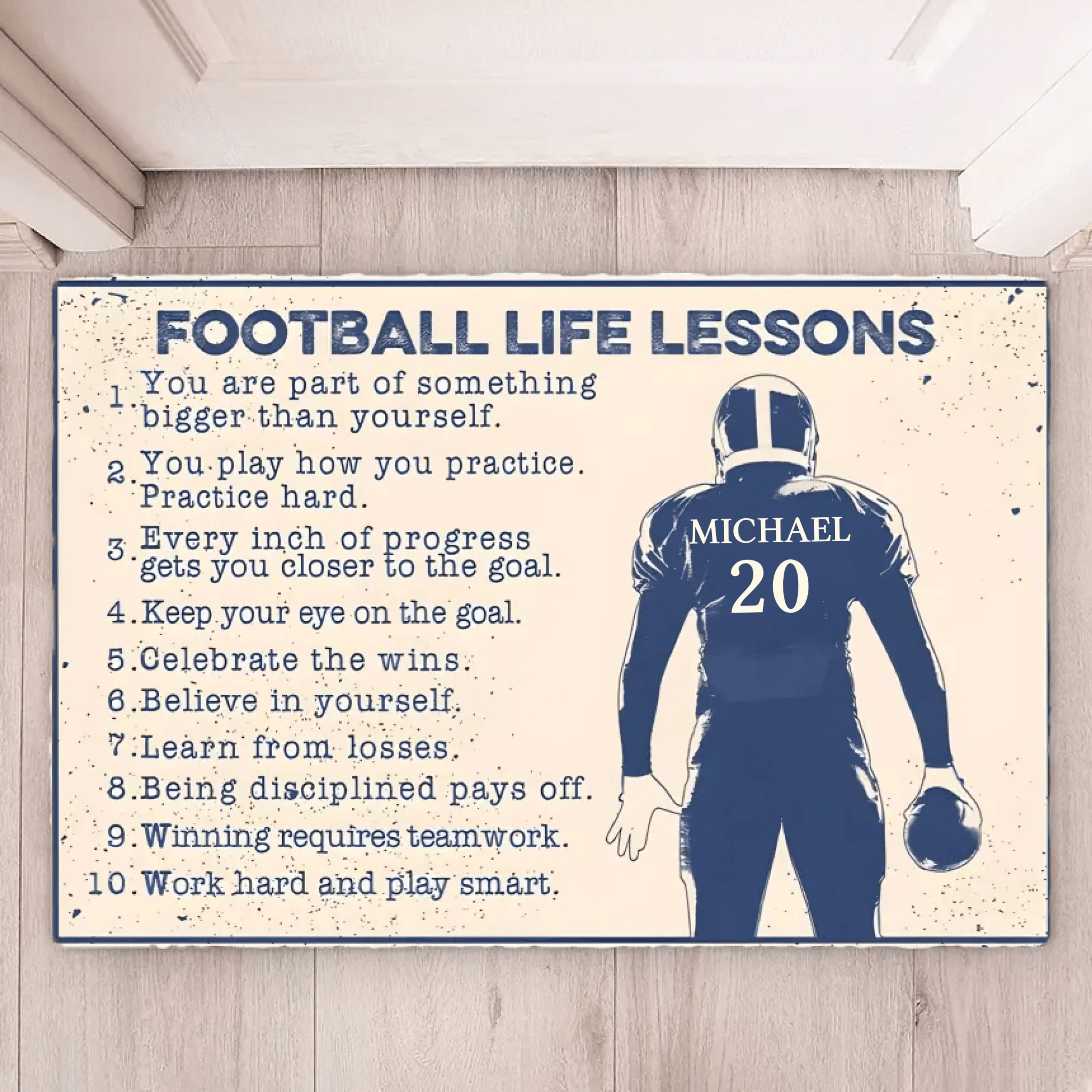 Football Life Lesson - Personalized Football Doormat 736940 - D - DiyGiftly