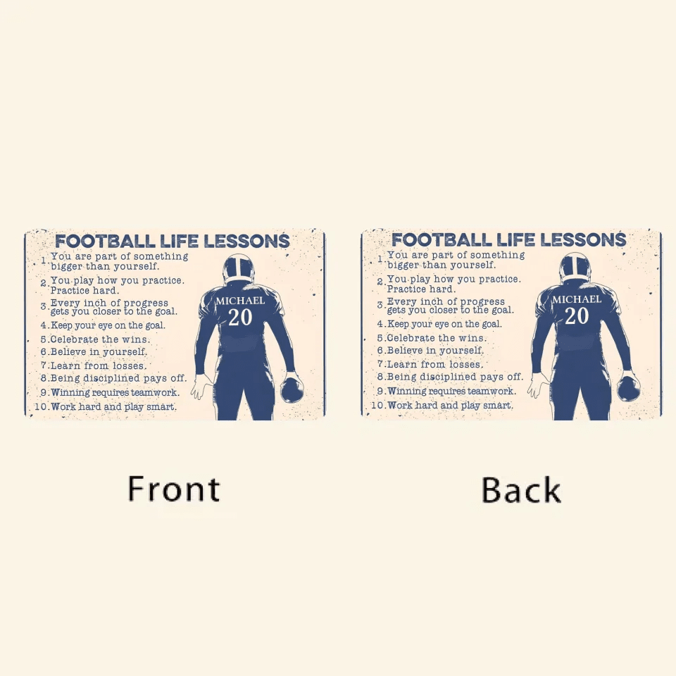 Football Life Lesson - Personalized Football Wallet Card 736940 - Q - DiyGiftly