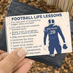 Football Life Lesson - Personalized Football Wallet Card 736940 - Q - DiyGiftly