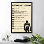 Football Life Lessons Art Print Qty 1 Sports Bedroom Inspirational Motivational room decor Birthday Present Personalized Senior Team Gift 739363 - 739365 - DiyGiftly