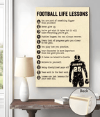 Football Life Lessons Art Print Qty 1 Sports Bedroom Inspirational Motivational room decor Birthday Present Personalized Senior Team Gift 739363 - 739365 - DiyGiftly