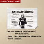 Football Life Lessons Personalized Canvas Poster, Custom Football Wall Art, Football Gift for Boys and Men, Sports Room Decor 738637 - 738639 - DiyGiftly