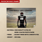 Football Life Lessons Personalized Canvas Print, Football Poster Print, Football Gift For Boy Man 738652 - 738654 - DiyGiftly