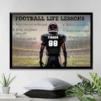 Football Life Lessons Personalized Canvas Print, Football Poster Print, Football Gift For Boy Man 738652 - 738654 - DiyGiftly