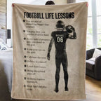 Football Life Lessons Personalized Football Blanket, Football Custom Gift For Boy Man 738673 - M - DiyGiftly