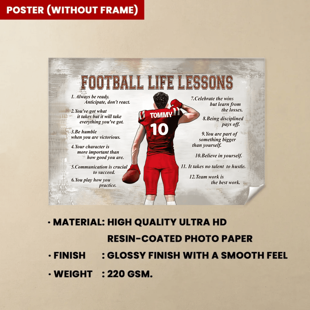 Football Life Lessons - Personalized Football Canvas And Poster 737759 - 737867 - DiyGiftly