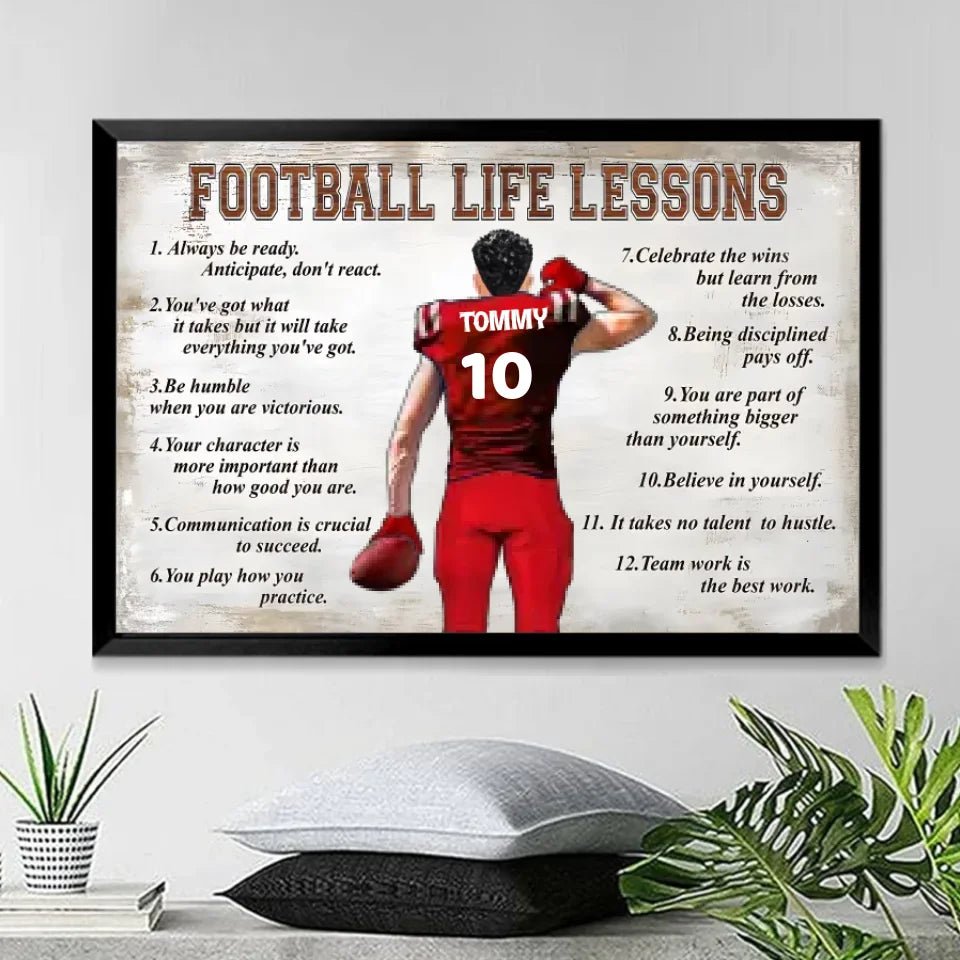 Football Life Lessons - Personalized Football Canvas And Poster 737759 - 737867 - DiyGiftly